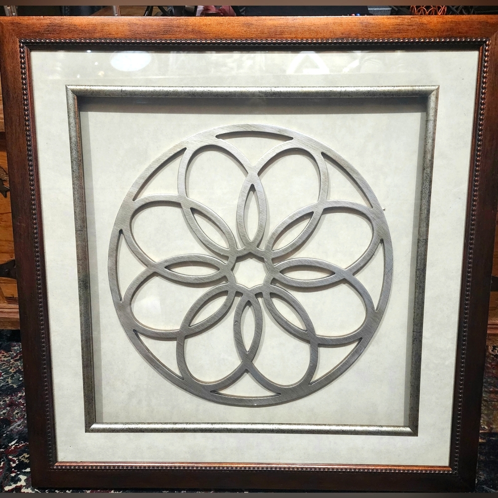 Large Contemporary Art Deco Metalwork Design Framed hanging Art
